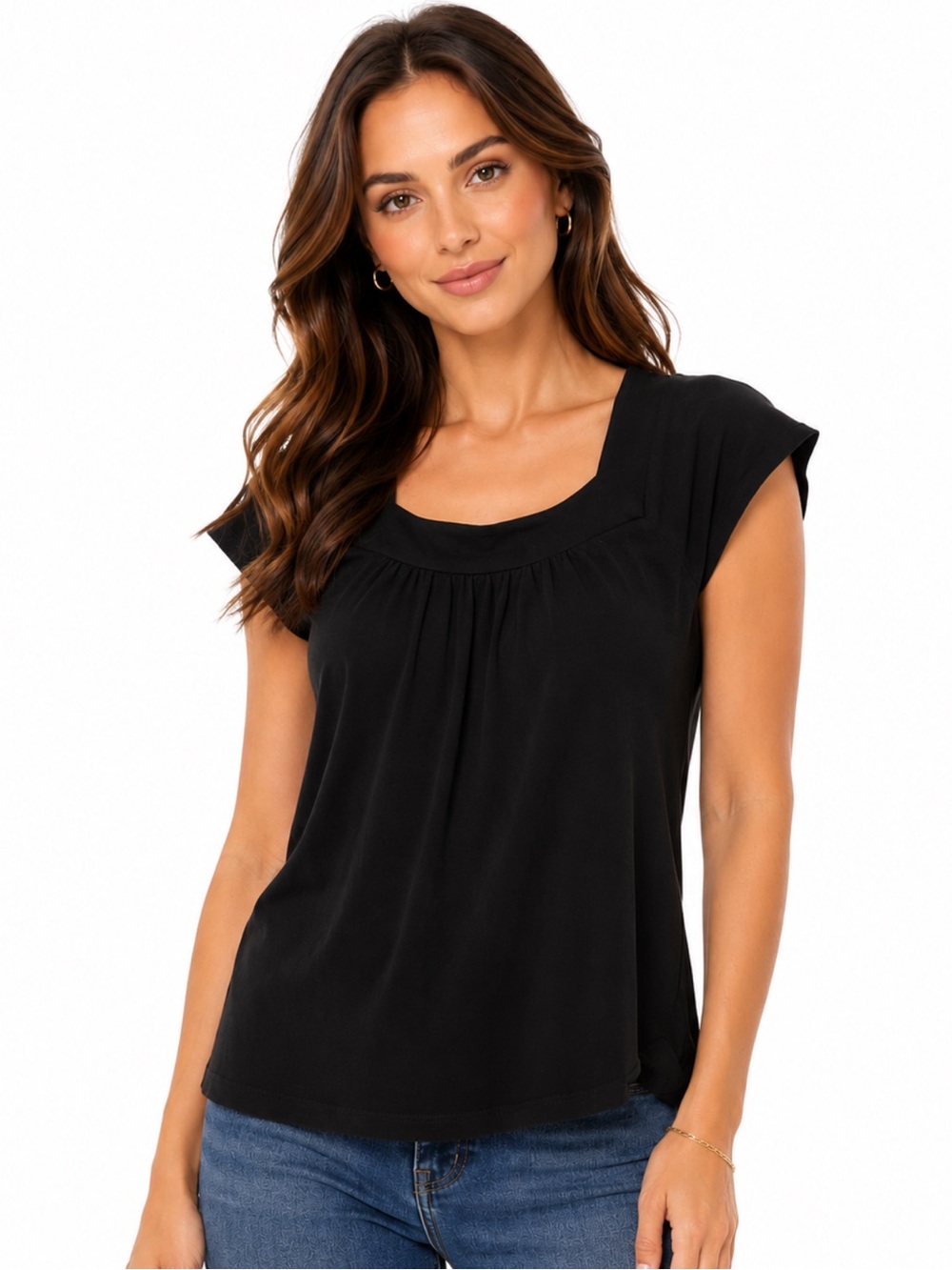 Ann Taylor Loft Black Short Sleeve Top — Size S